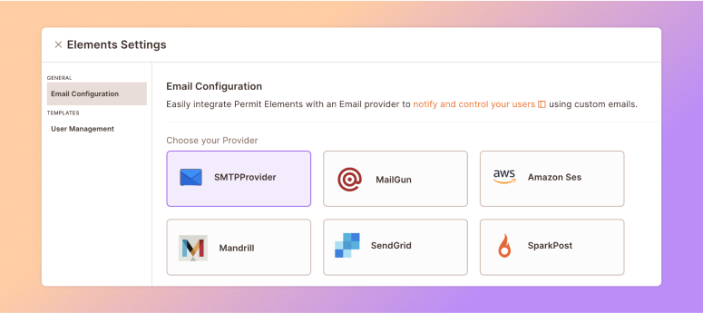 Select your email provider