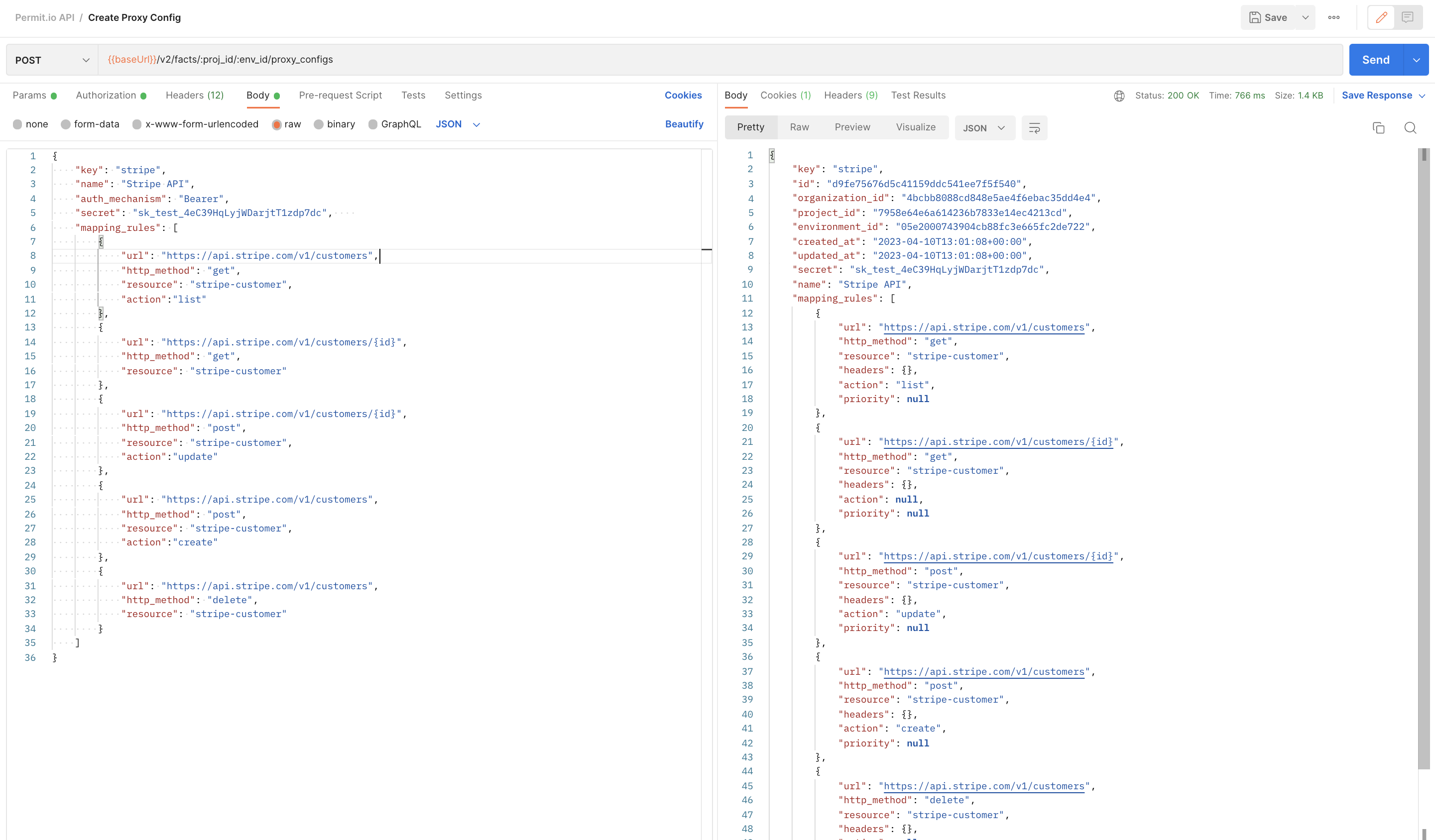 FoAz Create Proxy Config example