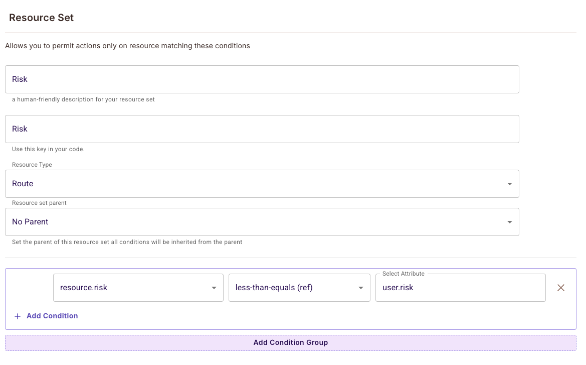 User/Resource Condition Example